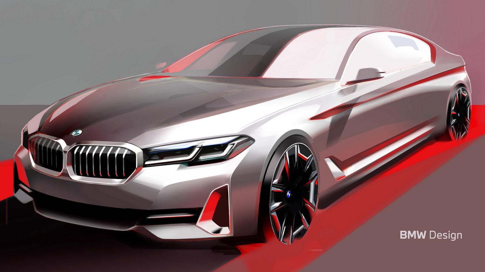 The New BMW 5 Series LCI Design Sketch 1 830x466